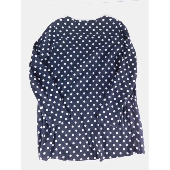 Lands' End Shirt Kids Medium 10-12 Blue Polka Dot Long Sleeve Tunic Top - Picture 2 of 5
